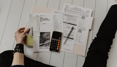 Person reviewing documents