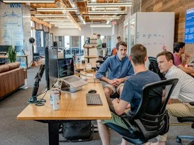 People collaborating around a table